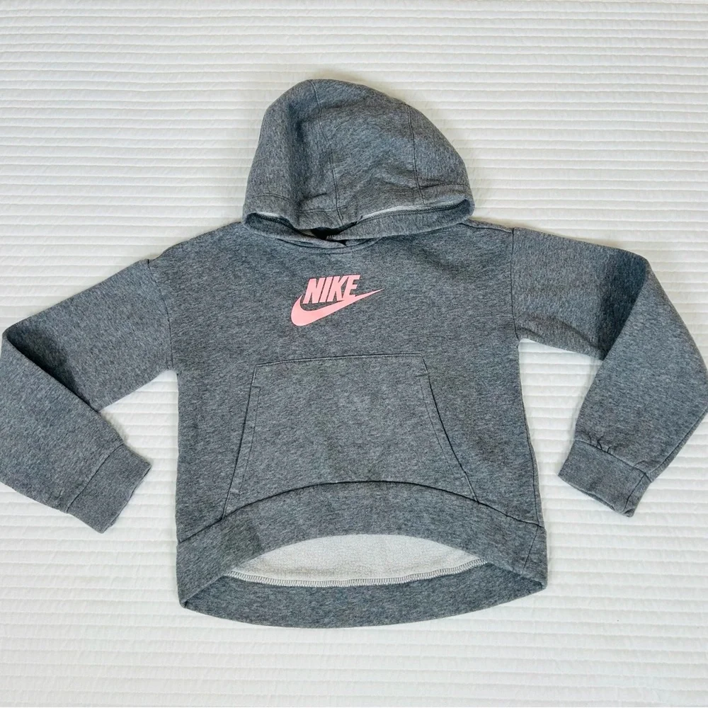 Kids NIKE Fleece 2 PC Sweatsuit Set Pullover Hoodie Joggers Gray Sz SM/Med
